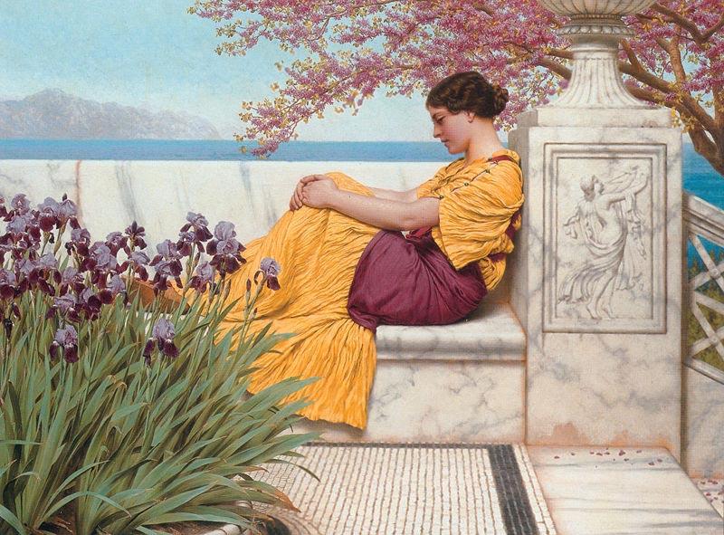 John William Godward Under the Blossom that Hangs on the Bough oil painting picture